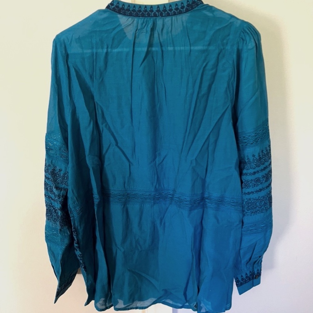 Sundance Turquoise Embroidered Top